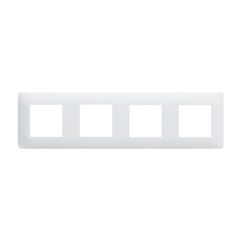 Plaque de finition 4 postes blanche – Essensya – WE404 – Hager