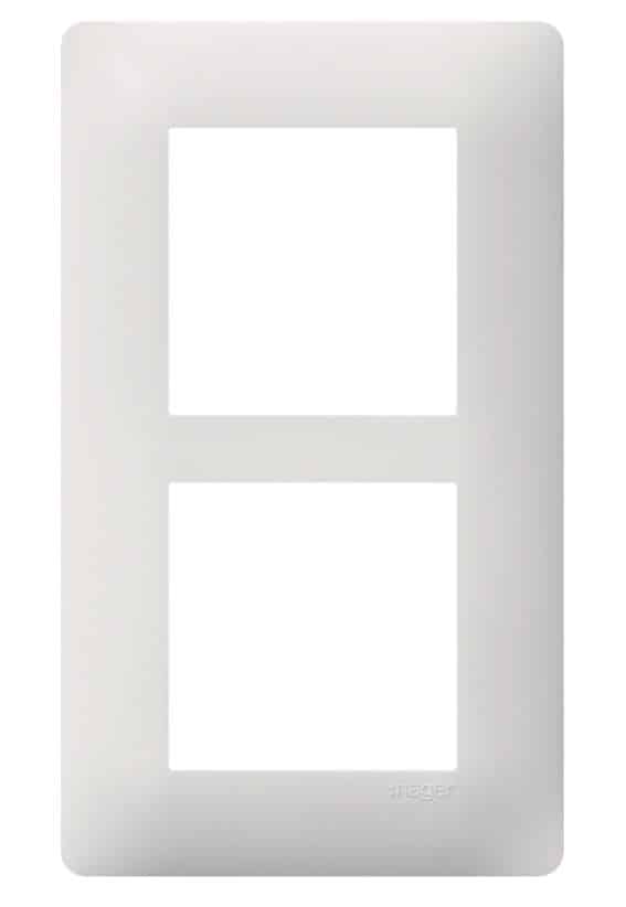 Plaque de finition double verticale – Blanc – Essensya – WE406 – Hager