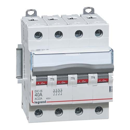 Interrupteur sectionneur Tétrapolaire 40A DX-IS  4P  400V   4M – 406480 – Legrand