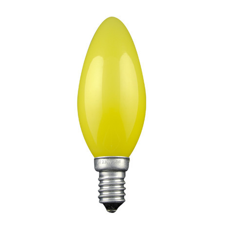Ampoule Flamme Couleur jaune 230V 25W GA285 E14 – 005856 – Orbitec