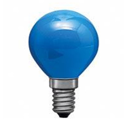 Ampoule Sphérique Couleur bleue 240V 15W E14 – 007253 – Orbitec