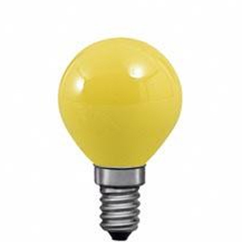 Ampoule Sphérique Couleur jaune 240V 15W E14 – 007254 – Orbitec