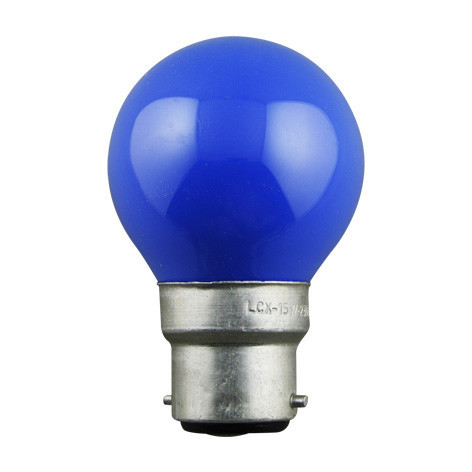 Ampoule couleur bleue sphérique 230V 15W B22D – 124046 – Orbitec
