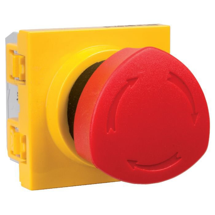 Poussoir coup de poing arrêt d’urgence – Mosaic – Rouge et jaune – 076602 – Legrand