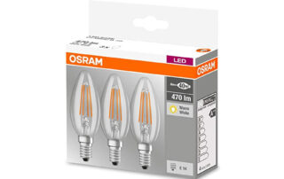 PACK de 3 Ampoules LED Filament Flamme 4-40W 2700K E14