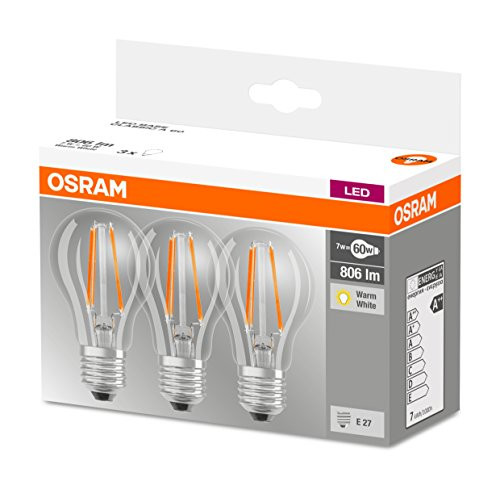 Pack de 3 ampoules LED Retrofit Filament 7-60W 2700K – E27 – 819290 – Osram