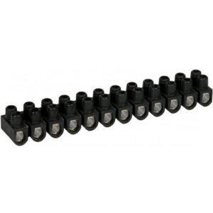 Barrette de connexion à vis en laiton capacité assignée 10mm² - Noir - 70003 - Eur'Ohm