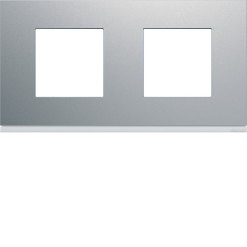 Plaque Gallery Peinte Horizontale Entraxe 71 mm – 2 postes – Hager