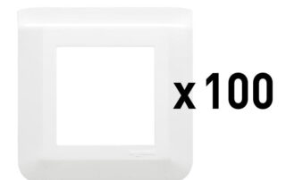 Lot de 100 plaques de finition 2 modules Mosaic - Blanc - 078899L - Legrand