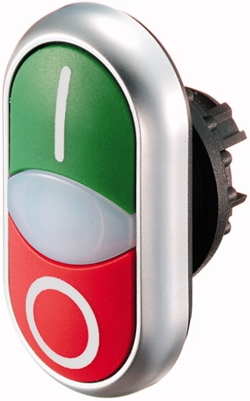 Bouton-poussoir double avec indicateur lumineux rouge/vert – M22-DDL-GR-X1/X0 – 000216700 – Eaton