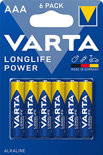 Piles alcalines LR03 - AAA - 1,5V - Longlife Power - Blister de 6 - 4903/6 - Varta