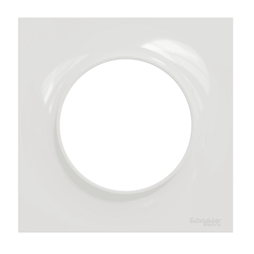 Plaque de finition carrée – 1 Poste – Blanc – Odace Styl – S520702 – Schneider