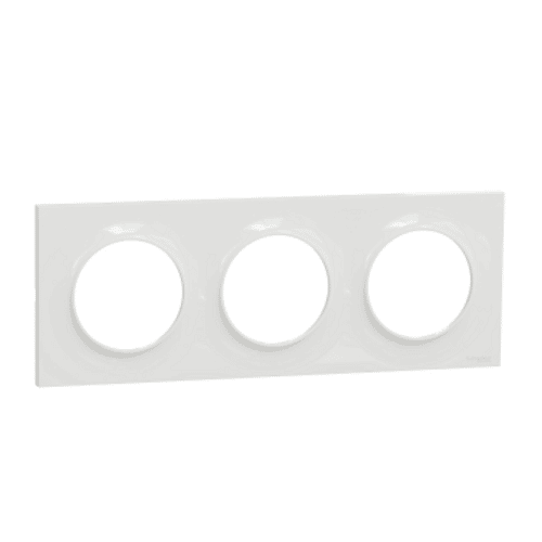 Plaque de finition carrée – 3 Postes – Blanc – Odace Styl – S520706 – Schneider