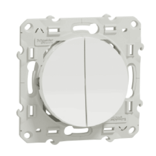 Interrupteur Va-et-vient avec poussoir – 10A – Blanc – S520285 – Odace – Schneider