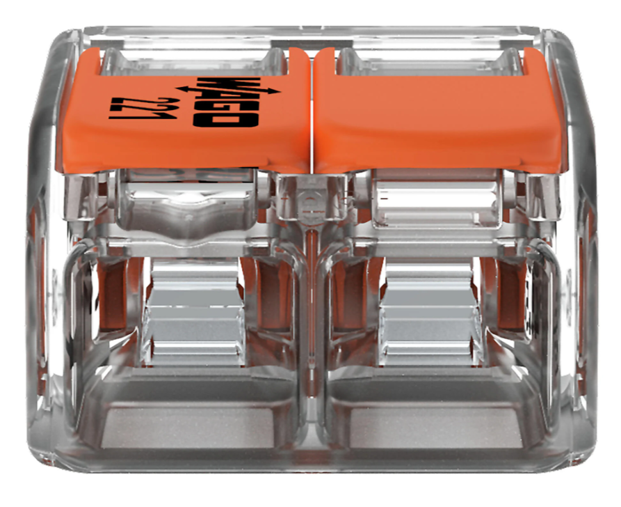 Mini borne WAGO 2 conducteurs 4mm² avec levier de manipulation