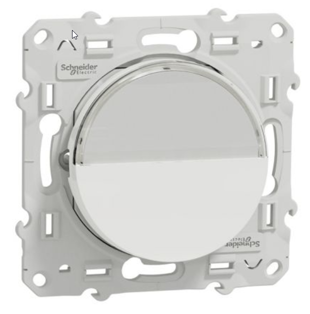 poussoir avec porte-étiquette Odace – blanc – S520266 – Schneider