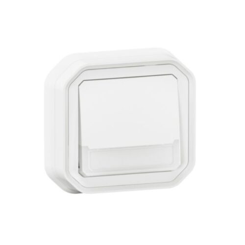 Poussoir lumineux porte étiquette étanche - complet - encastré - Blanc - 069864L - Plexo - Legrand