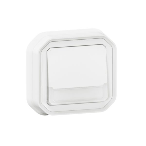 Poussoir lumineux porte étiquette étanche – complet – encastré – Blanc – 069864L – Plexo – Legrand